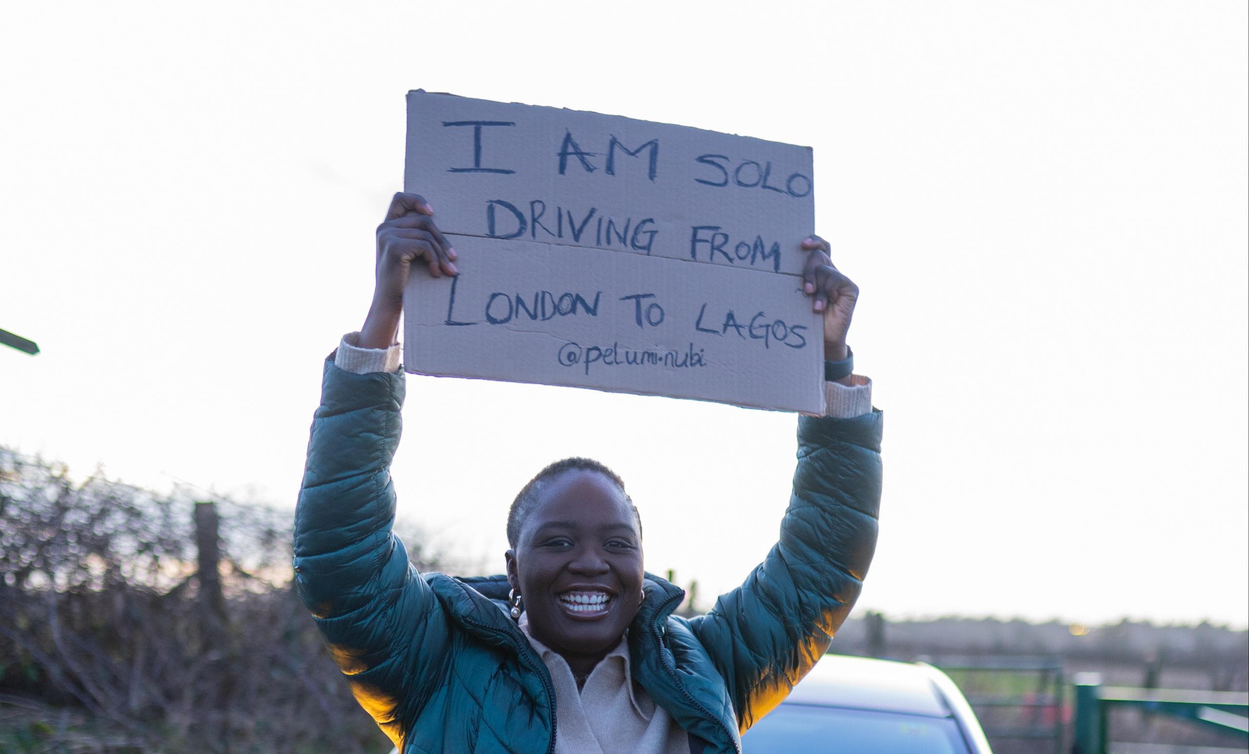 Cover Image for Pelumi Nubi defies the odds by driving solo from London to Lagos